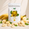 Banan liofilizowany 25 g w otoczeniu świeżych bananów i suszonych plastrów – ChrupoSfera