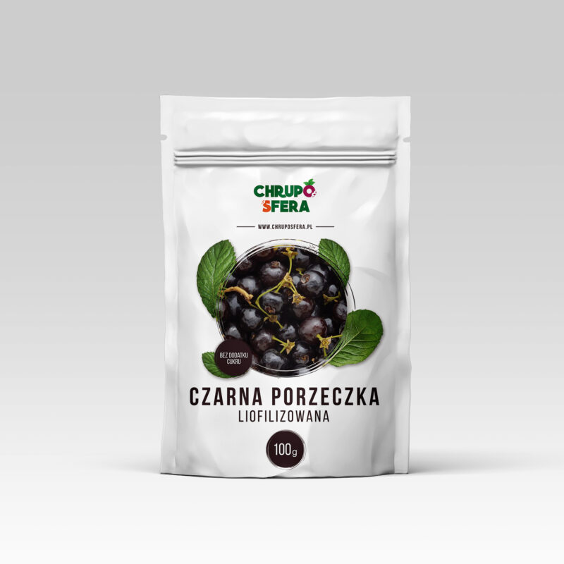 Liofilizowana czarna porzeczka 100 g w saszetce – ChrupoSfera