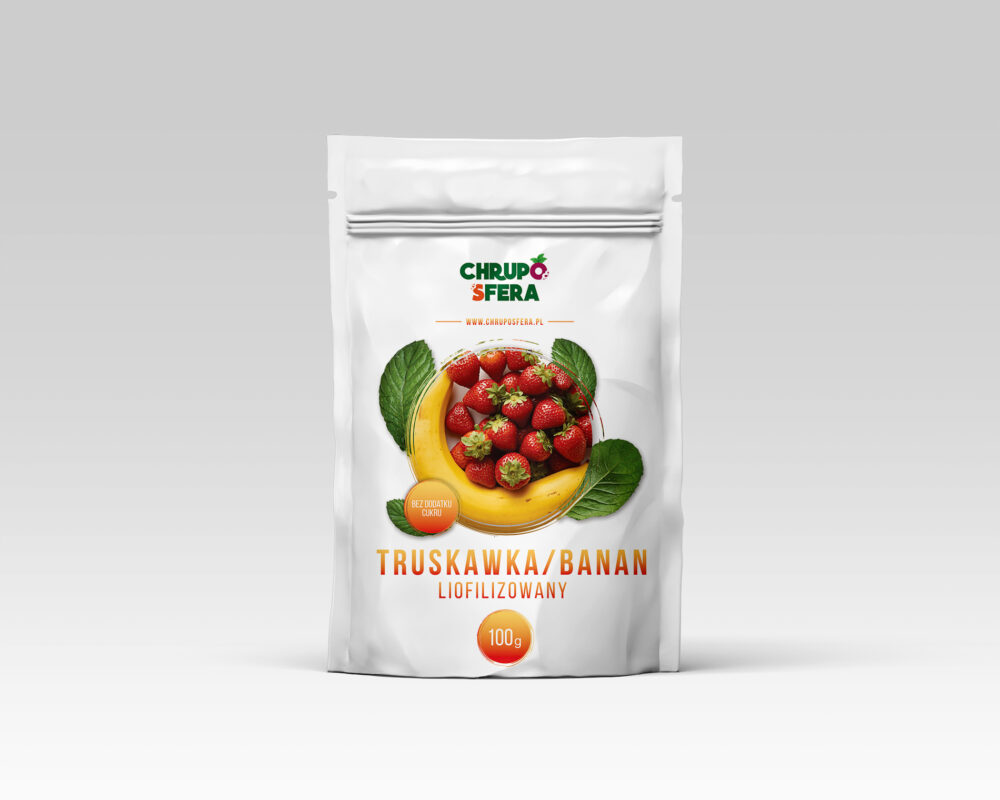 Liofilizowana mieszanka truskawka i banan 100 g – ChrupoSfera