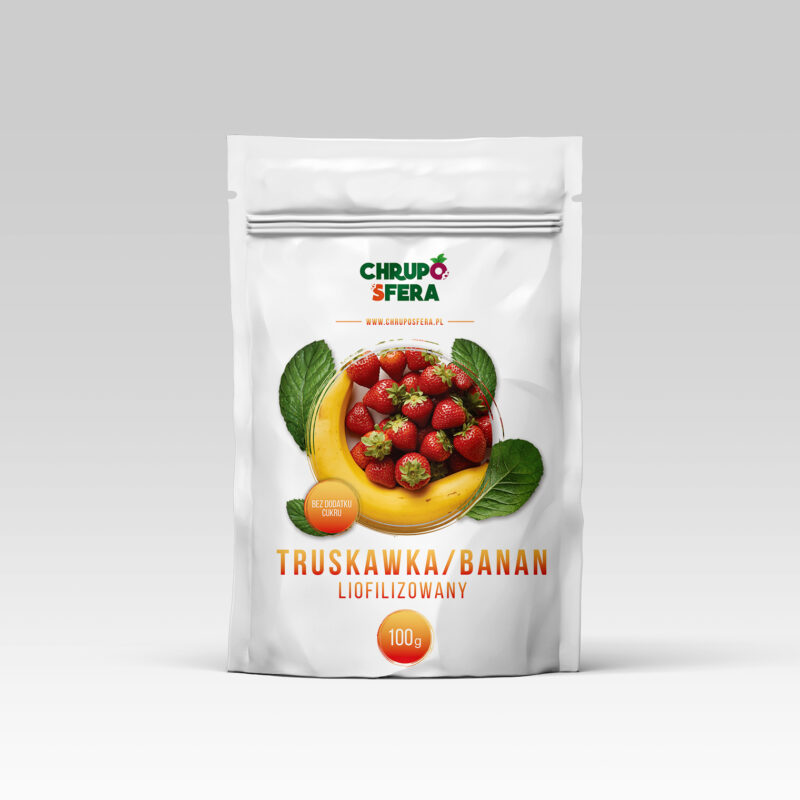 Liofilizowana mieszanka truskawka i banan 100 g – ChrupoSfera