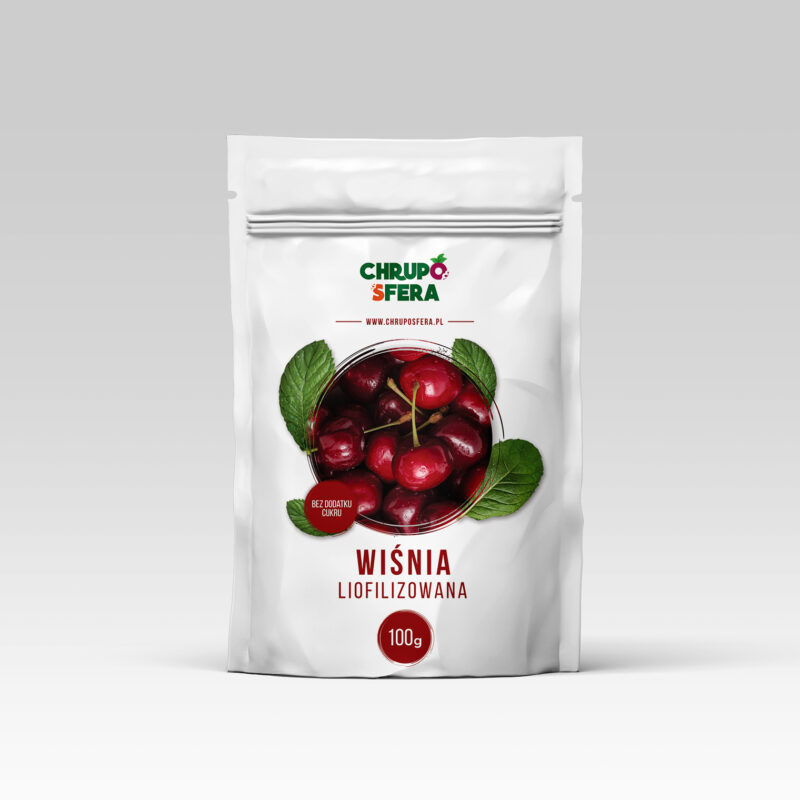 Liofilizowana wiśnia 100 g w opakowaniu doypack – ChrupoSfera